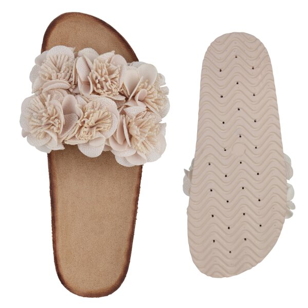 Stiefelparadies Damen Pantoletten in Beige Vatertagsangebot
