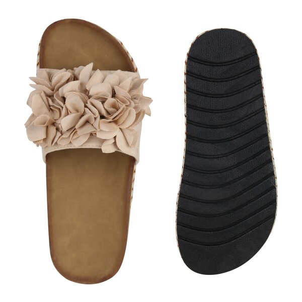 Stiefelparadies Damen Pantoletten in Beige Valentinstagsangebot