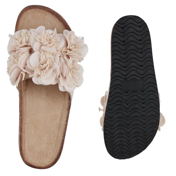 Stiefelparadies Damen Pantoletten in Beige Lagerräumung