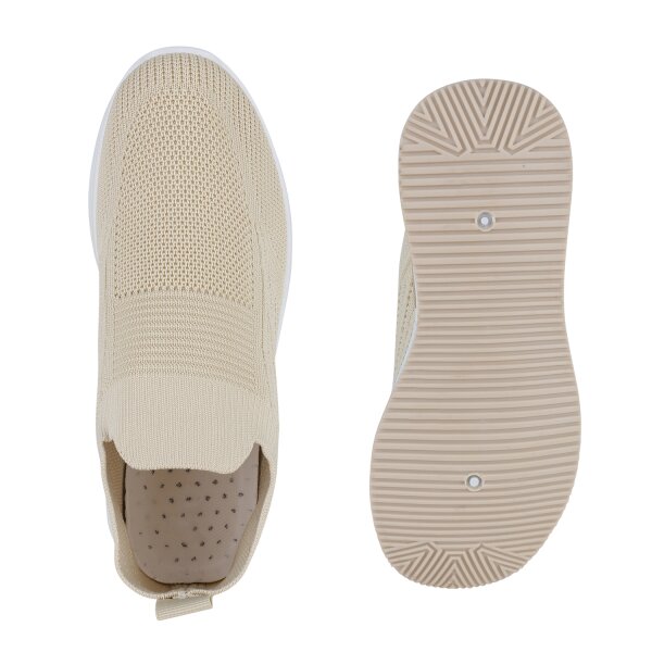Stiefelparadies Damen Plateau Sneaker in Beige Bis zu 60% Rabatt