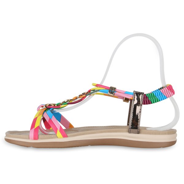 Stiefelparadies Damen Riemchensandalen in Weiss Verkauf