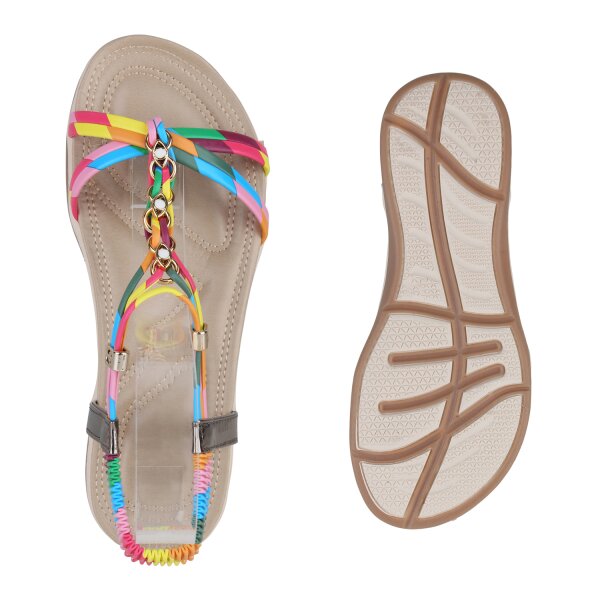 Stiefelparadies Damen Riemchensandalen in Weiss Verkauf