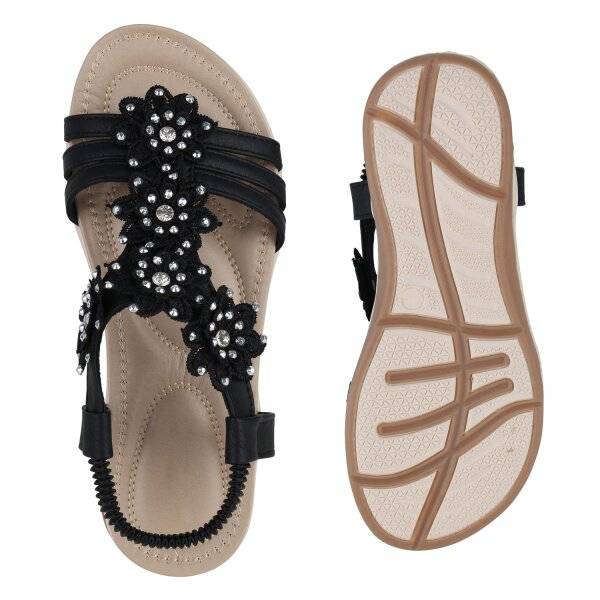 Stiefelparadies Damen Riemchensandalen in Weiss im Angebot