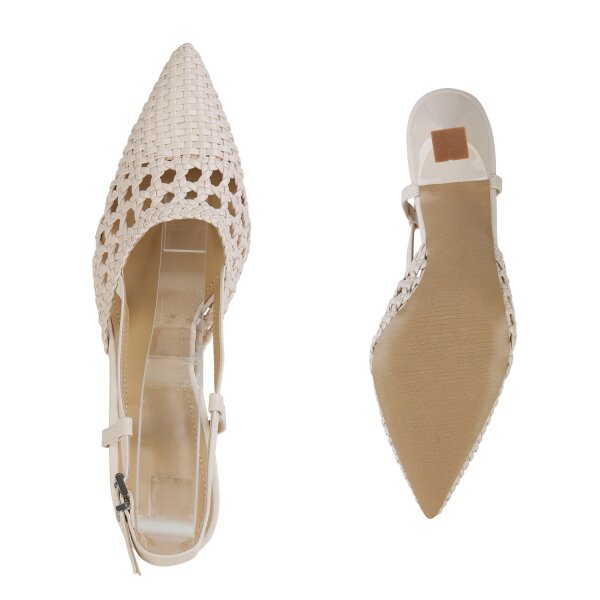 Stiefelparadies Damen Slingpumps in Beige Limitierter Zeitrabatt