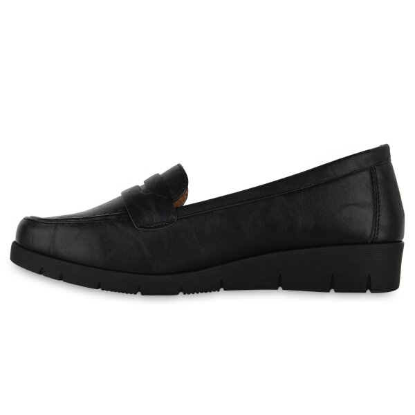 Stiefelparadies Damen Slip Ons in Schwarz Günstig kaufen