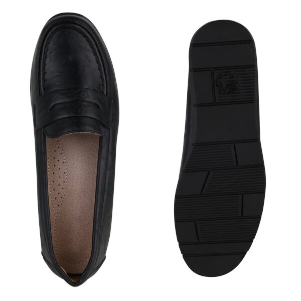Stiefelparadies Damen Slip Ons in Schwarz Günstig kaufen