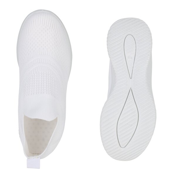Stiefelparadies Damen Slip Ons in Weiss Großer Ausverkauf
