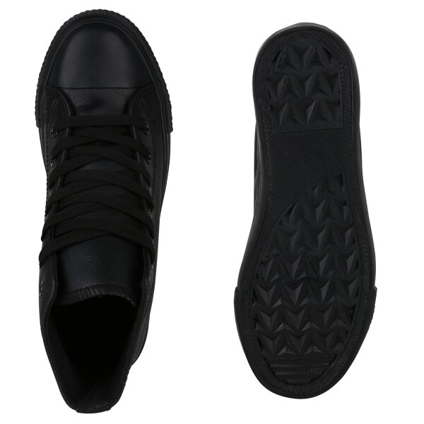 Stiefelparadies Damen Sneaker High in Schwarz Begrenztes Angebot