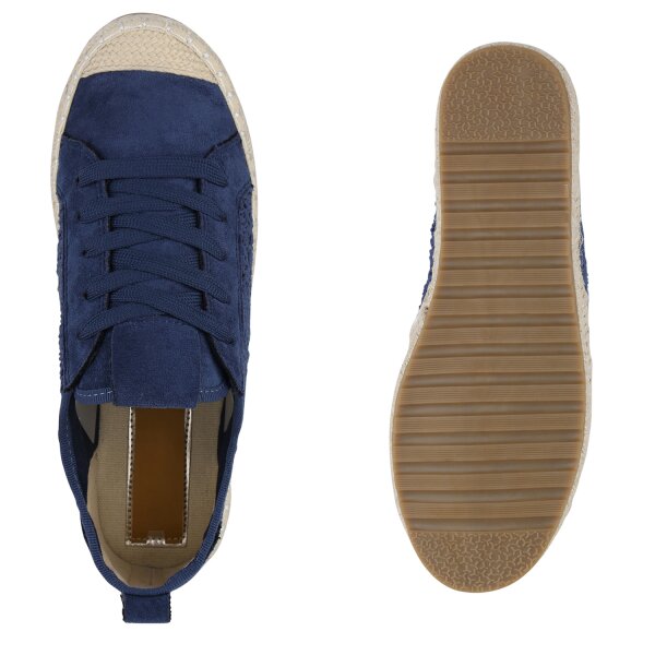 Stiefelparadies Damen Sneaker Low in Dunkelblau Online Shopping