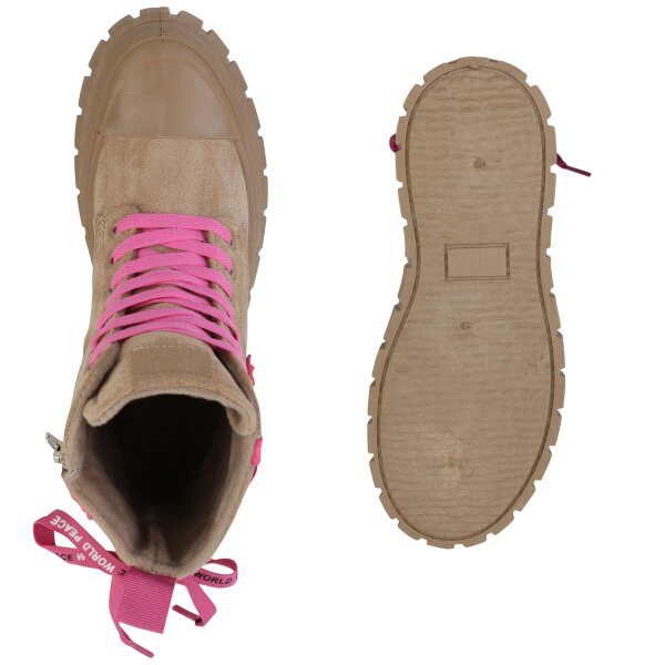 Stiefelparadies Damen Sneakerstiefel in Khaki Leo Osterangebot