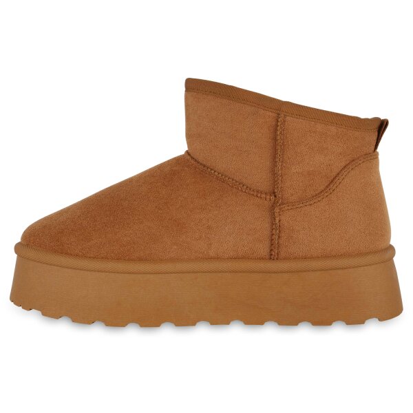 Stiefelparadies Damen Winter Boots in Hellbraun Vatertagsangebot