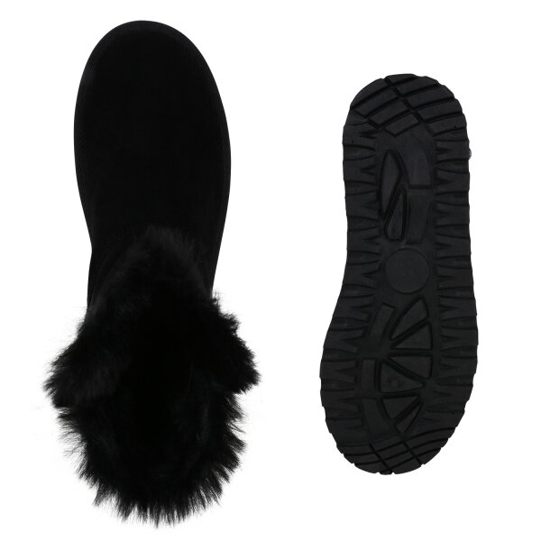 Stiefelparadies Damen Winter Boots in Schwarz Valentinstagsangebot