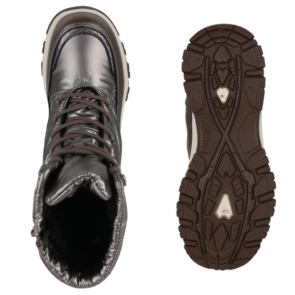 Stiefelparadies Damen Winterstiefel in Bronze Lagerräumung