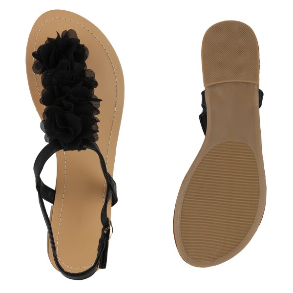 Stiefelparadies Damen Zehentrenner in Schwarz Online Outlet