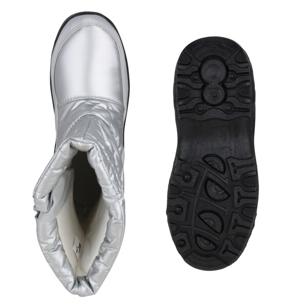 Stiefelparadies Damen Winter Boots in Silber Neuheiten