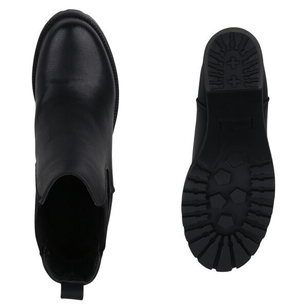 Stiefelparadies Damen Chelsea Boots in Schwarz Sonderangebote