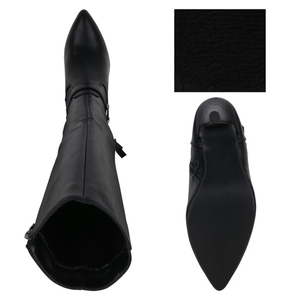 Stiefelparadies Damen Klassische Stiefel in Schwarz Riesige Ersparnisse