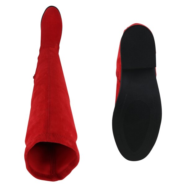 Stiefelparadies Damen Overknees in Rot VIP-Rabatte