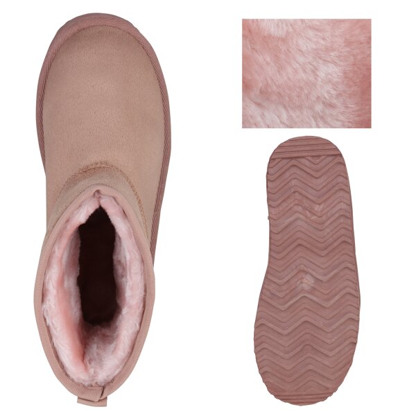 Stiefelparadies Damen Winter Boots in Altrosa Zeitbegrenzte Promotion