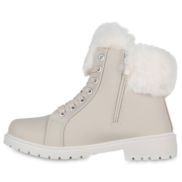 Stiefelparadies Damen Worker Boots in Beige Bis zu 60% Rabatt