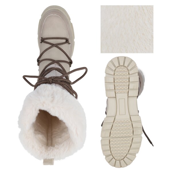 Stiefelparadies Damen Winterstiefel in Beige Super Rabatt
