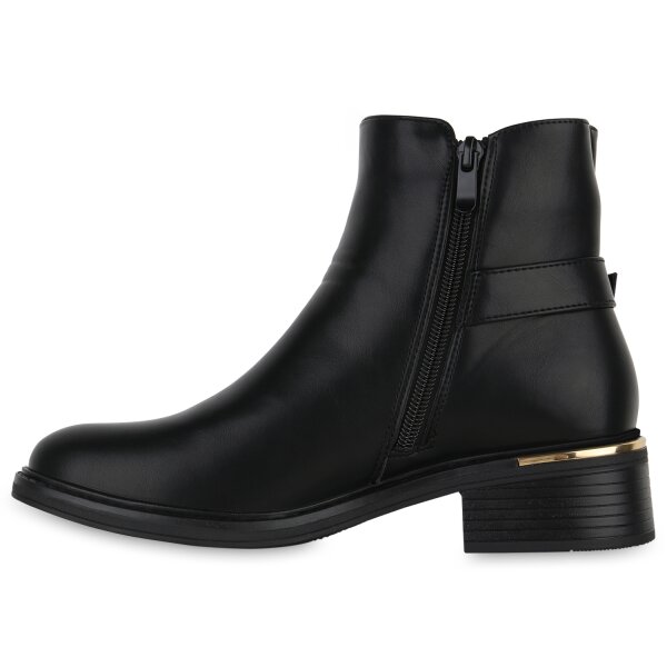 Stiefelparadies Damen Biker Boots in Schwarz Riesige Rabatte