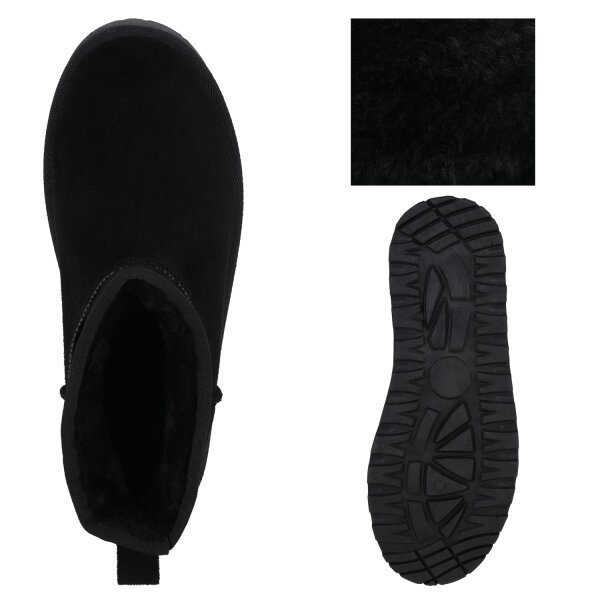 Stiefelparadies Damen Winter Boots in Schwarz Kostenloser Versand international