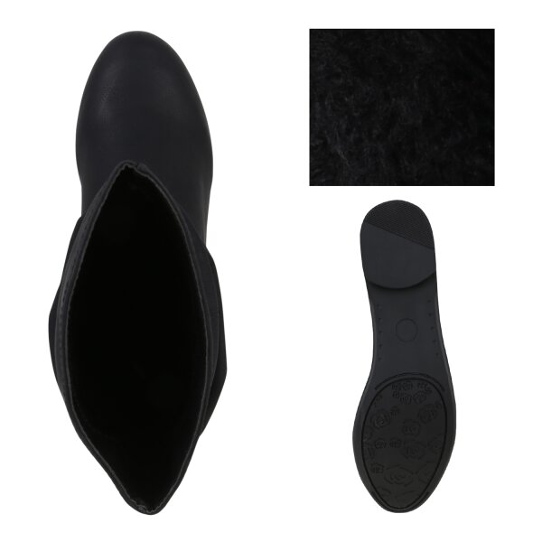 Stiefelparadies Damen Schlupfstiefeletten in Schwarz Im Verkauf