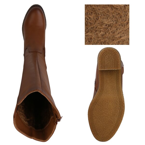 Stiefelparadies Damen Klassische Stiefel in Hellbraun Hotsell