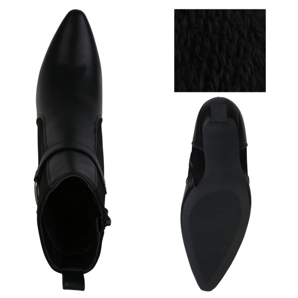 Stiefelparadies Damen Klassische Stiefeletten in Schwarz Blitzverkäufe