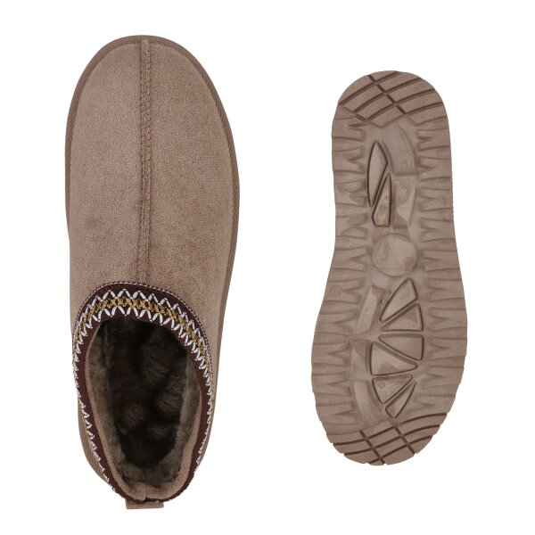 Stiefelparadies Damen Pantoffeln in Grau Online Shopping