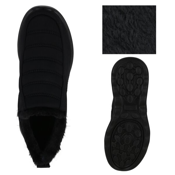 Stiefelparadies Damen Slip Ons in Schwarz Saisonschlussverkauf