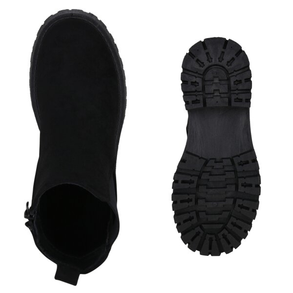 Stiefelparadies Damen Klassische Stiefeletten in Schwarz Osterangebot