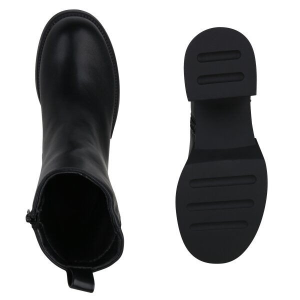 Stiefelparadies Damen Klassische Stiefeletten in Schwarz Top Angebot