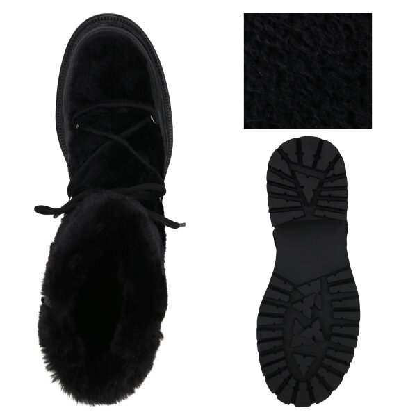 Stiefelparadies Damen Schnürstiefeletten in Schwarz Online Outlet