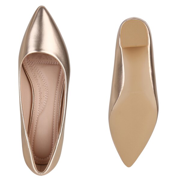 Stiefelparadies Damen Klassische Pumps in Rose Gold Riesige Ersparnisse