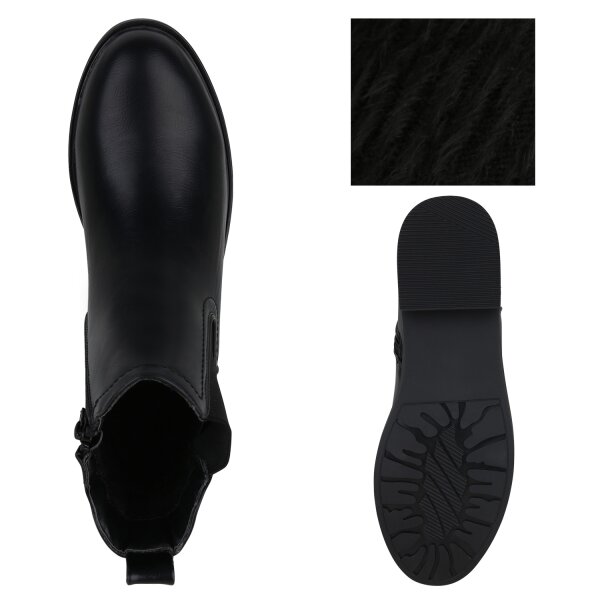 Stiefelparadies Damen Klassische Stiefeletten in Schwarz Kostenlose Rückgabe
