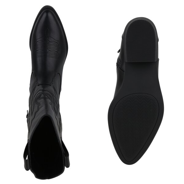Stiefelparadies Damen Cowboystiefel in Schwarz Im Verkauf