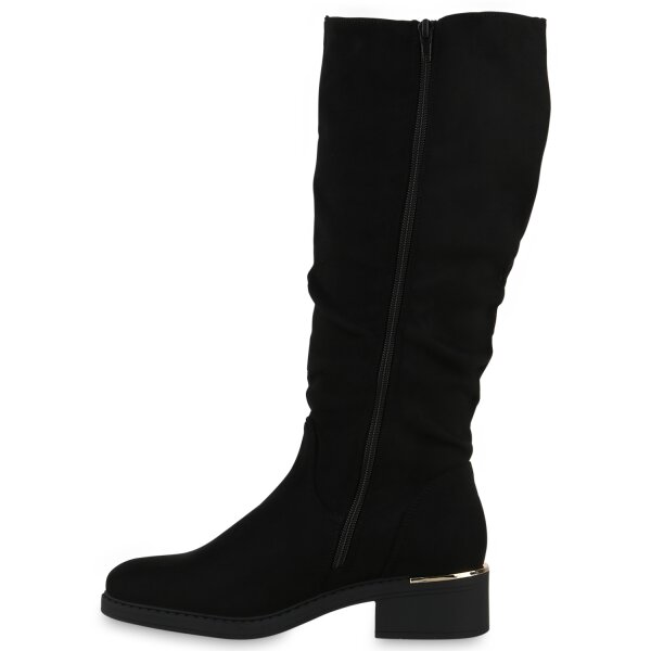Stiefelparadies Damen Klassische Stiefel in Schwarz 50% Rabatt für begrenzte Zeit