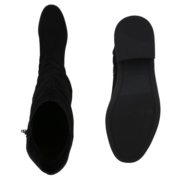 Stiefelparadies Damen Klassische Stiefel in Schwarz 50% Rabatt für begrenzte Zeit