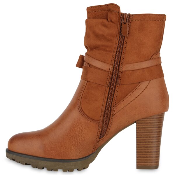 Stiefelparadies Damen Klassische Stiefeletten in Hellbraun Rabatte dieses Monats