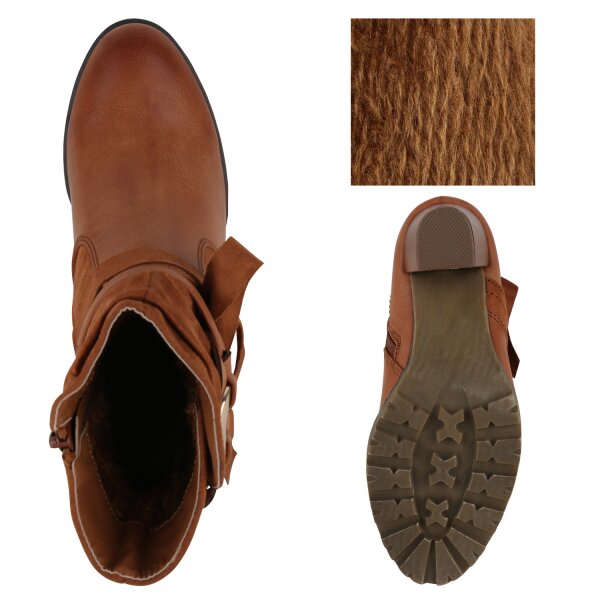 Stiefelparadies Damen Klassische Stiefeletten in Hellbraun Rabatte dieses Monats