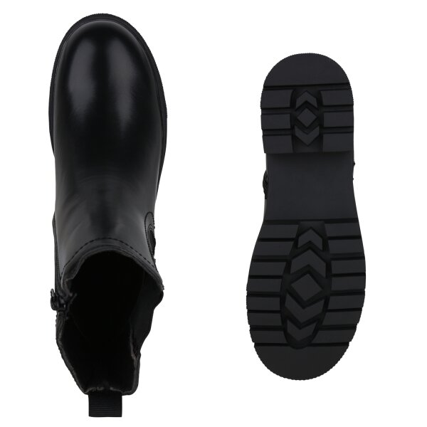 Stiefelparadies Damen Klassische Stiefeletten in Schwarz 2025