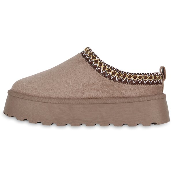 Stiefelparadies Damen Pantoffeln in Taupe Angebote