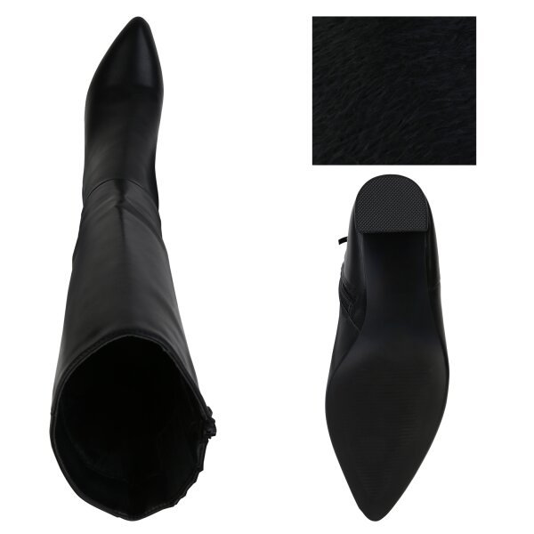 Stiefelparadies Damen Klassische Stiefel in Schwarz Begrenztes Angebot