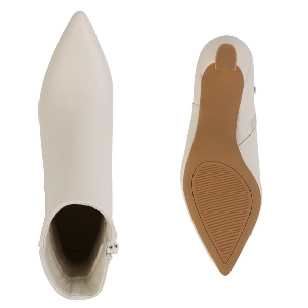 Stiefelparadies Damen Klassische Stiefeletten in Beige Exklusivangebot