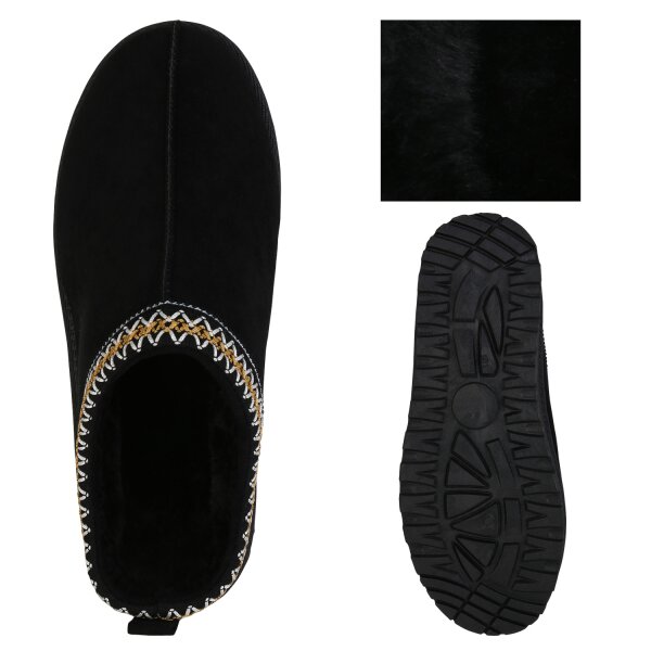 Stiefelparadies Damen Pantoffeln in Schwarz Black Friday