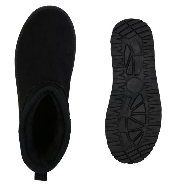 Stiefelparadies Damen Plateau Boots in Schwarz Weihnachtsangebot