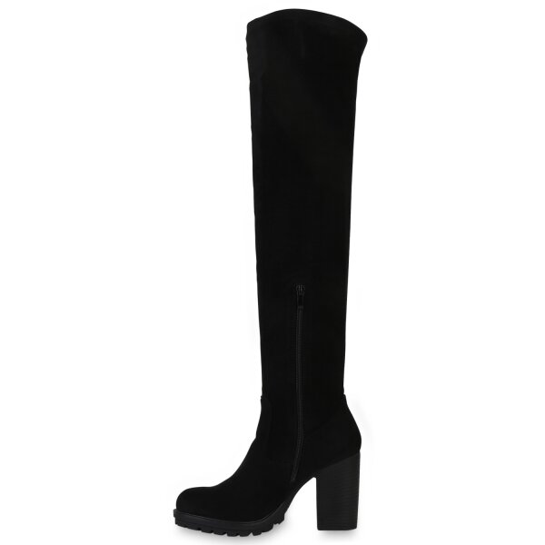 Stiefelparadies Damen Overknees in Schwarz