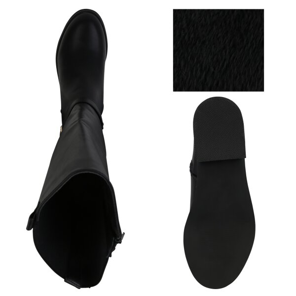 Stiefelparadies Damen Reiterstiefel in Schwarz Tägliche Deals